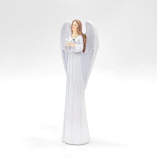 Elegant Handcrafted White Angel Figurine - Image 3