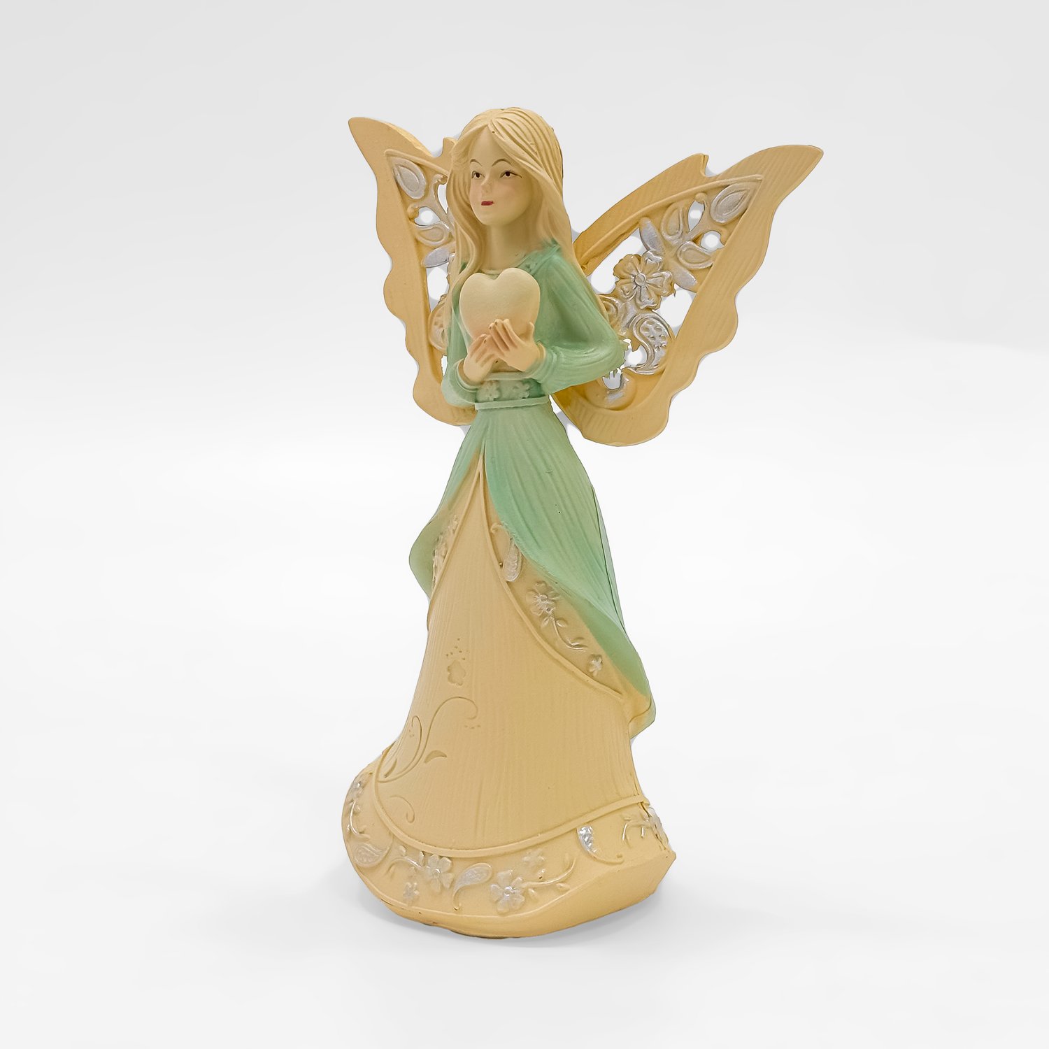 Handcrafted Fairy Angel Figurine with Heart Design - Image 3