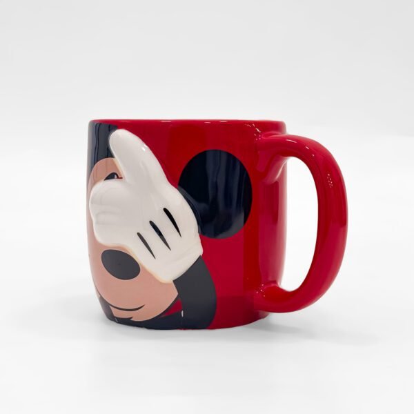 3D Mickey Mouse Red Ceramic Mug – Disney-Inspired Fun Cup - Image 3