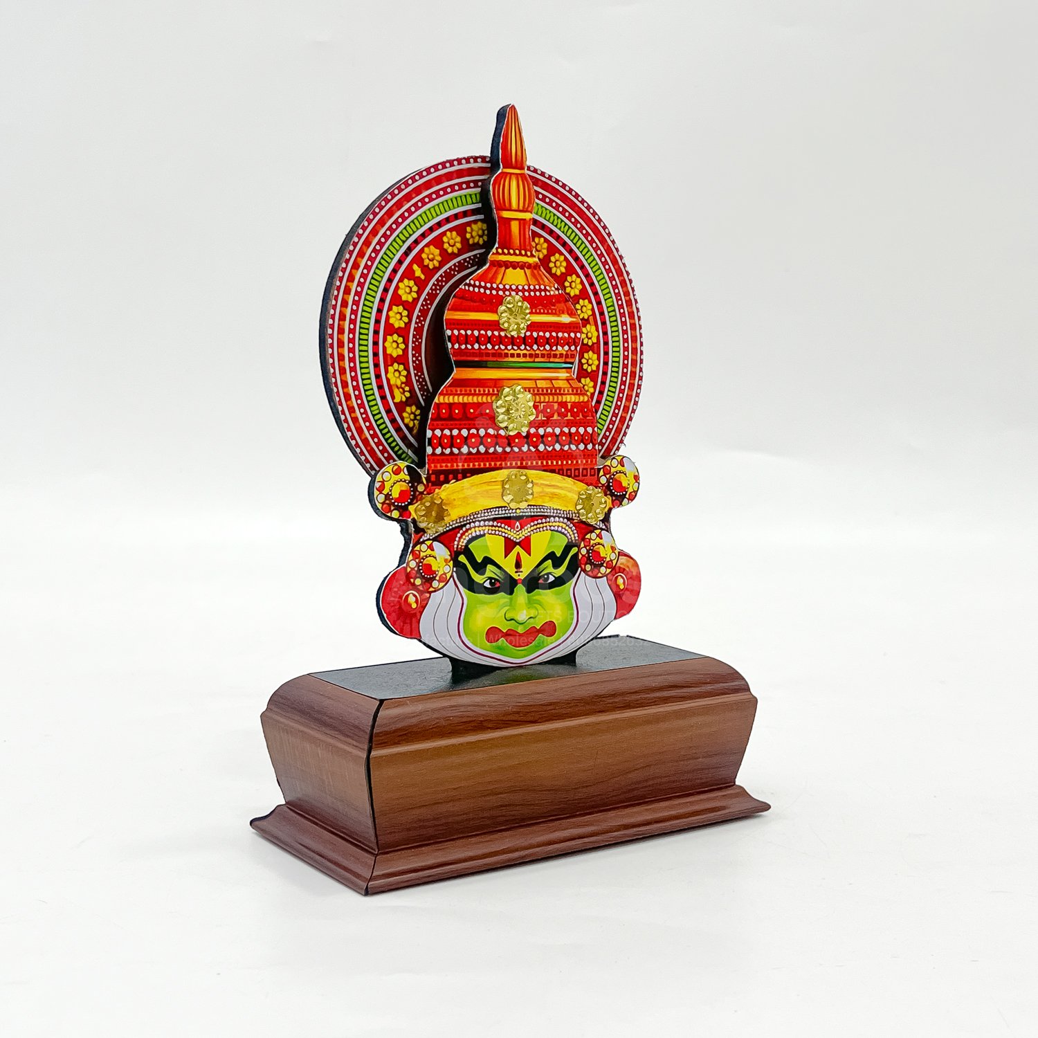 Kerala Kathakali Wooden Showpiece (Height: 8 Inch) - Image 3