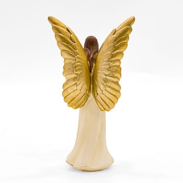 Handcrafted Golden Angel Figurine with Golden Wings - Image 4