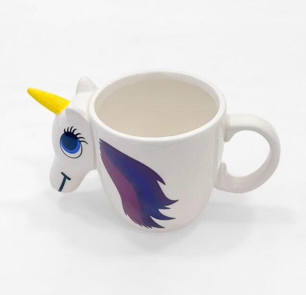 Adorable 3D Unicorn Ceramic Mug with Colorful Mane - Image 4