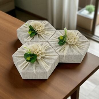 Hexagonal Return Spices Gift Box with Floral Fabric Décor ( Making time 15 days)