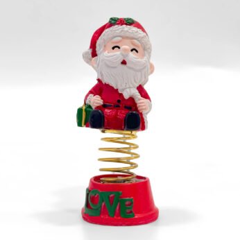 Mini Santa Bobble Head Spring Toy – Christmas Car & Table Décor