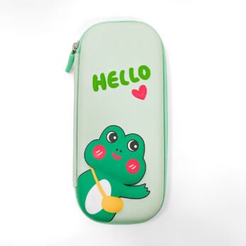 Cute Frog Pencil Case for Kids – Zipper Hardtop Pouch