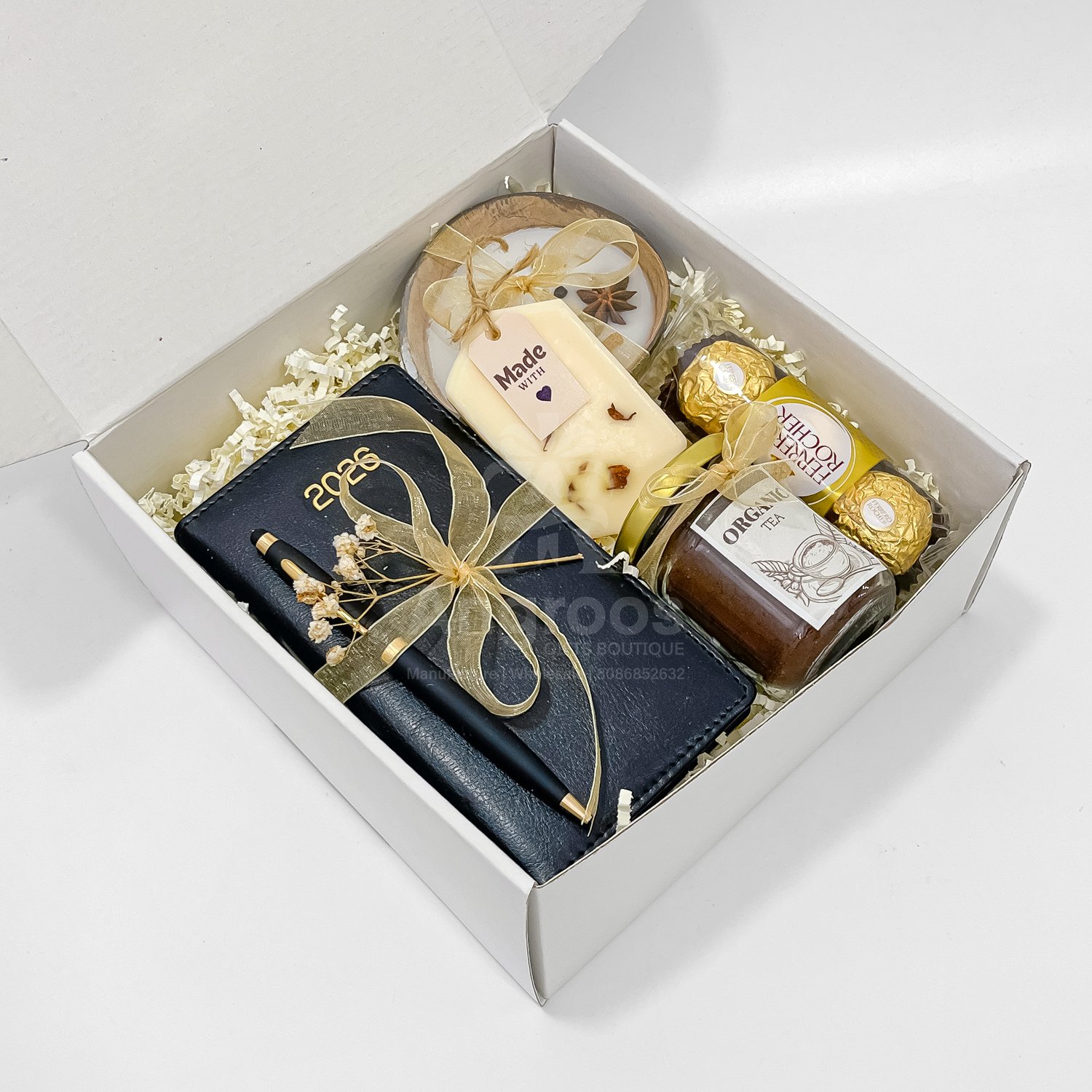 New Year Gift Box – Simple Celebration Hamper with Diary & Candles - Image 2