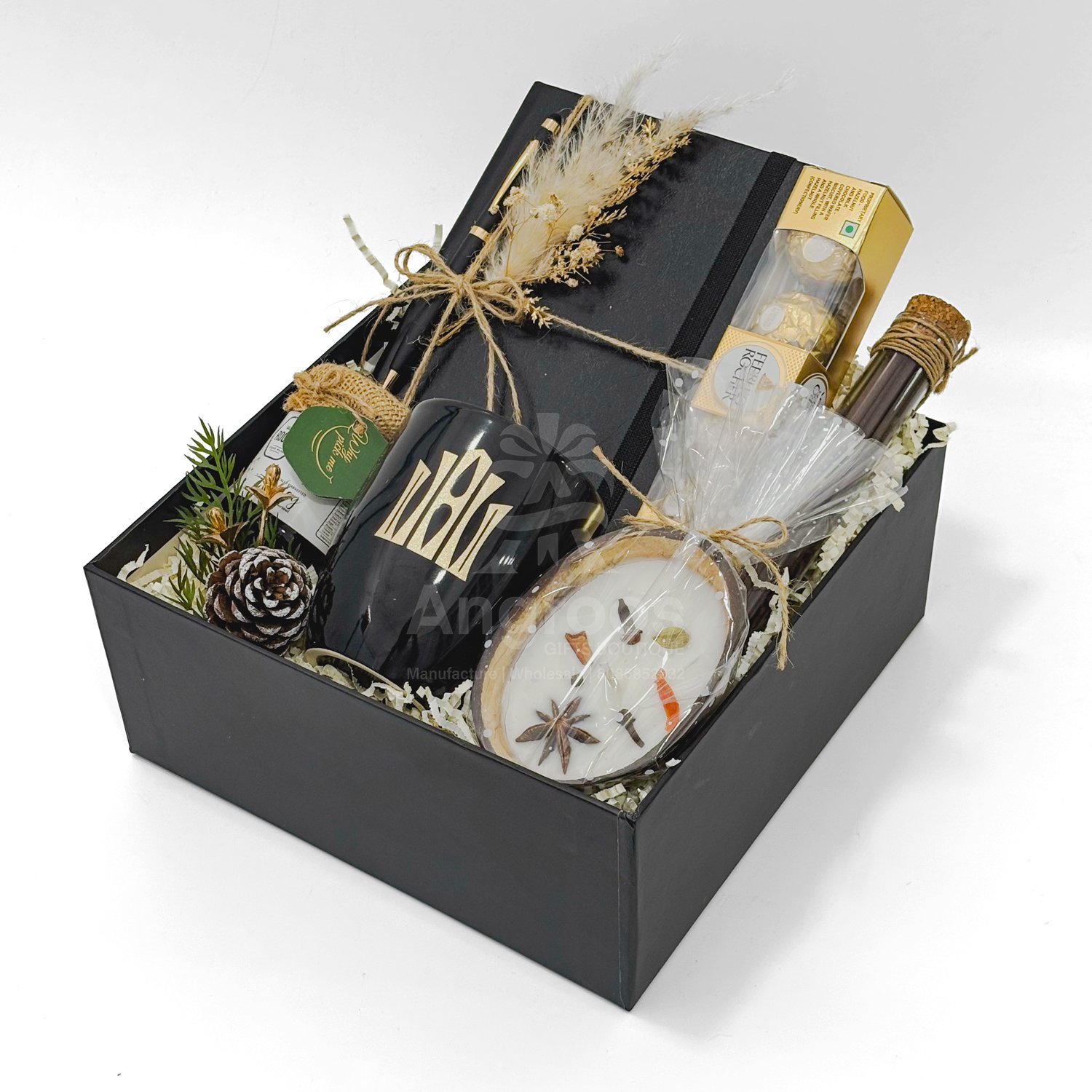 Corporate New Year Gift Box – Diary, Mug, Candle & Chocolate Hamper - Image 2