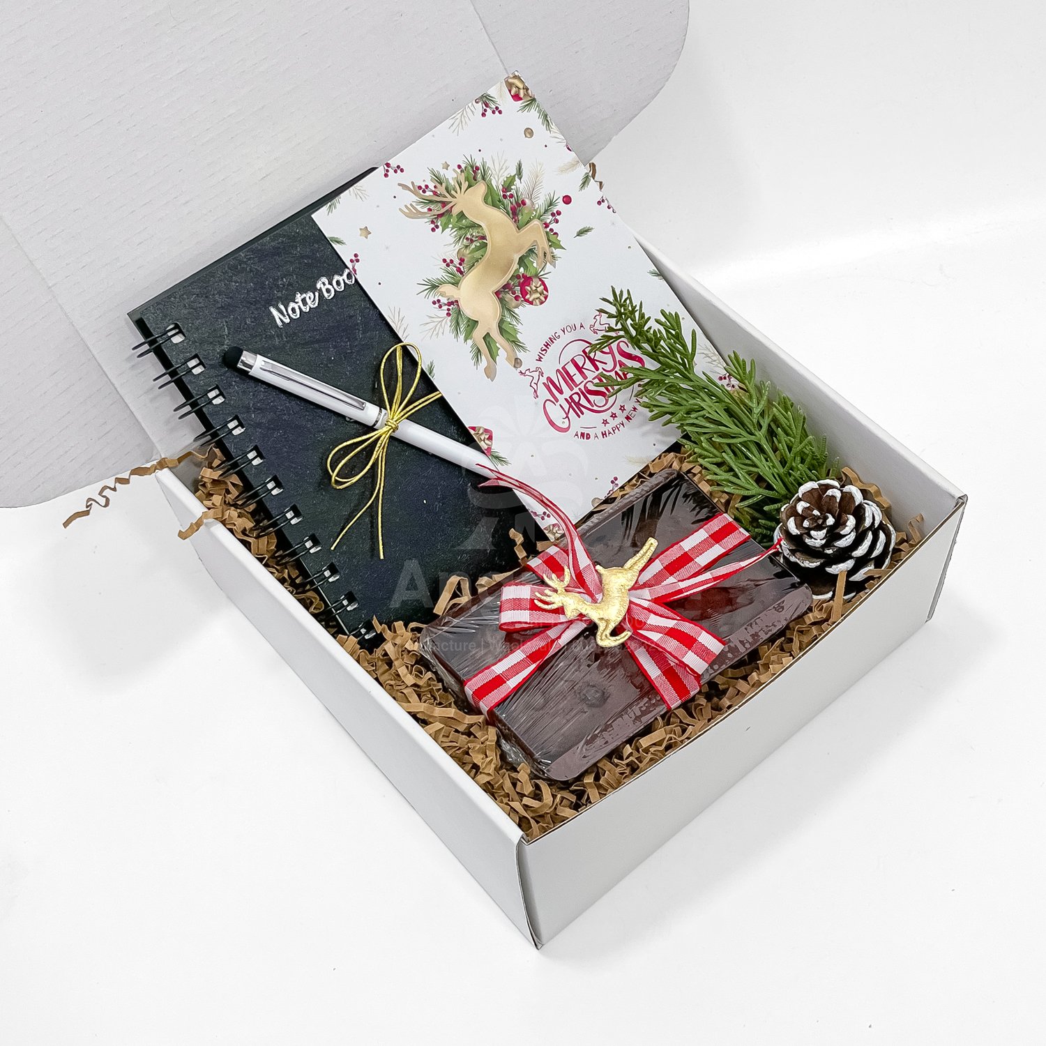 Christmas Notebook & Treats Gift Box Hamper - Image 2