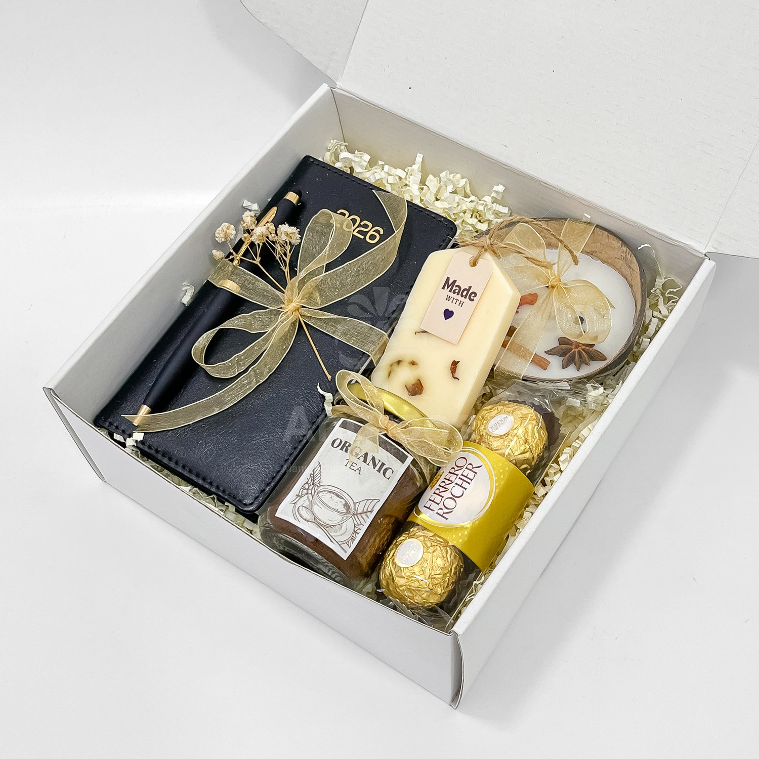 New Year Gift Box – Simple Celebration Hamper with Diary & Candles - Image 3
