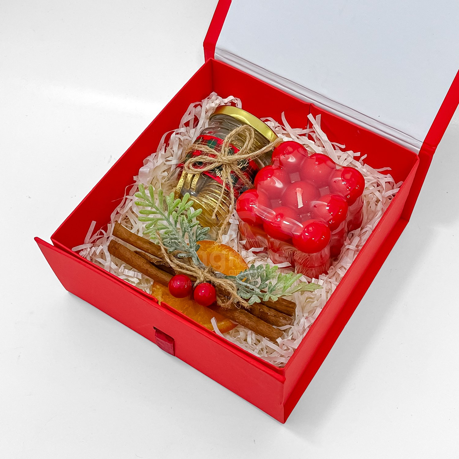 Christmas Treat Box Hamper with Candle & Chocolates - Image 3