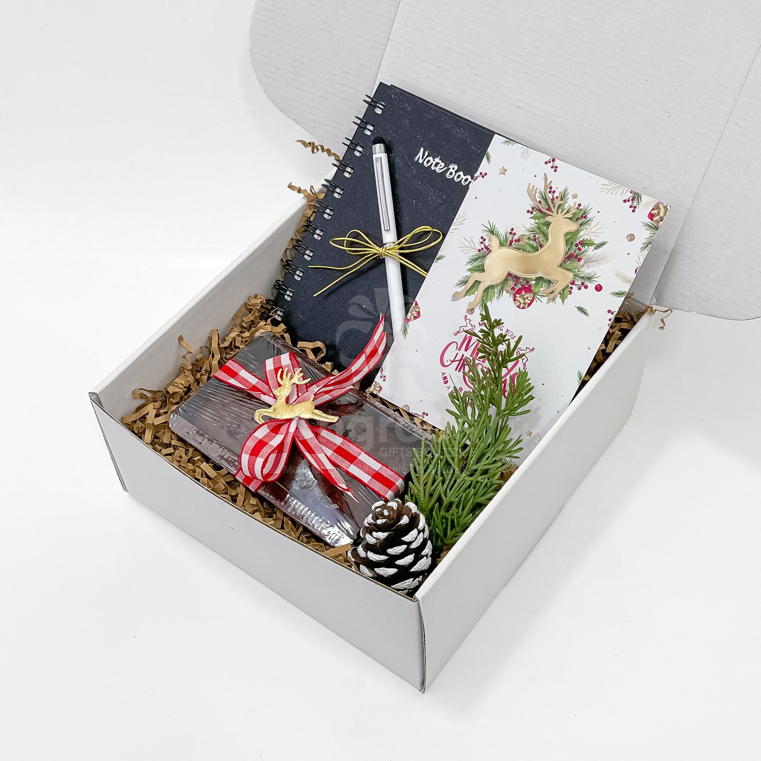 Christmas Notebook & Treats Gift Box Hamper - Image 3