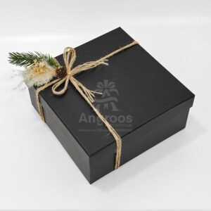 Black gift box with decor