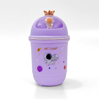 Astronaut Kids Mug – Purple Space Theme Ceramic Cup with Crown Lid