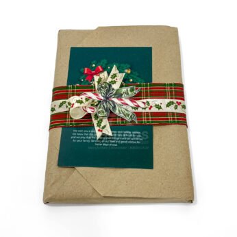 Christmas Diary Gift – Festive Notebook with Ribbon & Card