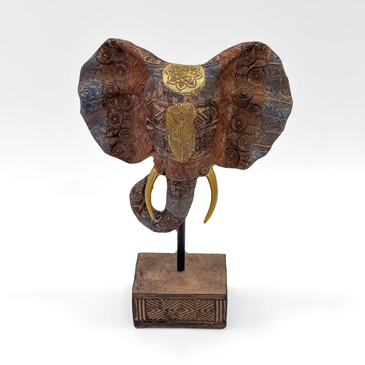 Artistic Elephant Head Showpiece on Stand – Decorative Home & Office Décor ( 11inch Height) - Image 4