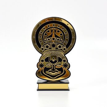 Kathakali Face Showpiece – Golden Kerala Souvenir & Home Décor Gift