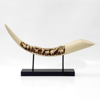 Large Elephant Tusk Showpiece – Handcrafted Wildlife-Inspired Luxury Home Décor