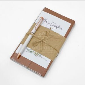 Leather notebook with pen