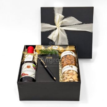 New Year Corporate Gift Box with Diary, Dry Fruits & Sparkling Drink