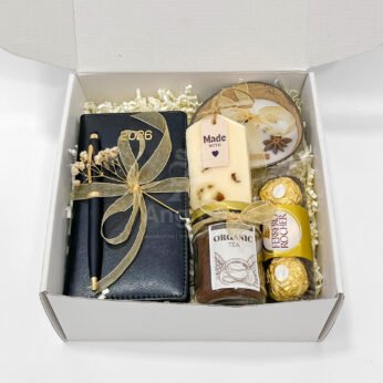 New Year Gift Box – Simple Celebration Hamper with Diary & Candles