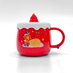 Red Reindeer Christmas Mug