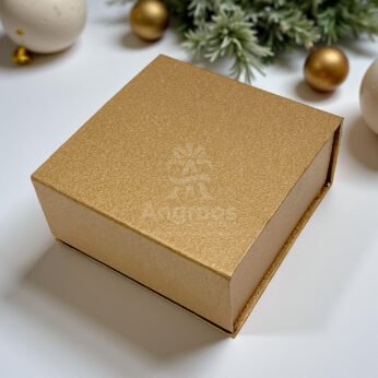 Gold Rigid Gift Box – 8 x 8 x 4 Inch