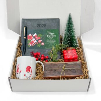 Christmas Office Gift Box – Diary, Mug, Candle & Plum Cake Set