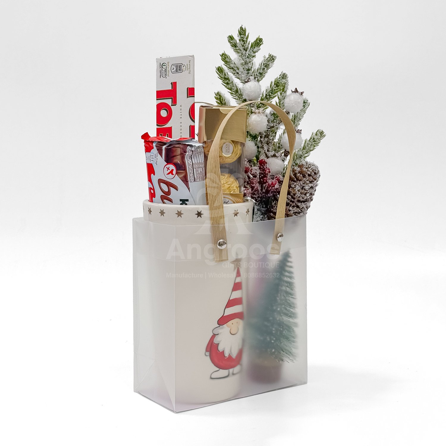 Christmas Gift Bag Hamper with Chocolates, Mug & Festive Decor - Image 2